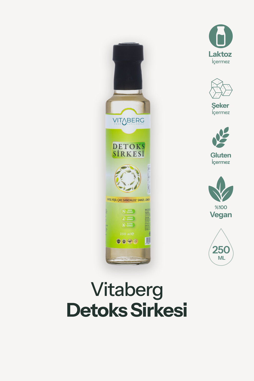 Detoks Sirkesi | Kayısı, Yeşil Çay ve Bitkisel Ekstrakt İçeren Karışım 250 ml