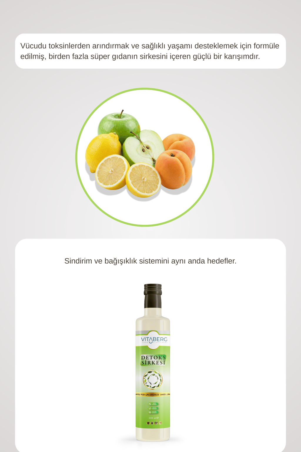 Detoks Sirkesi | Kayısı, Yeşil Çay ve Bitkisel Ekstrakt İçeren Karışım 250 ml