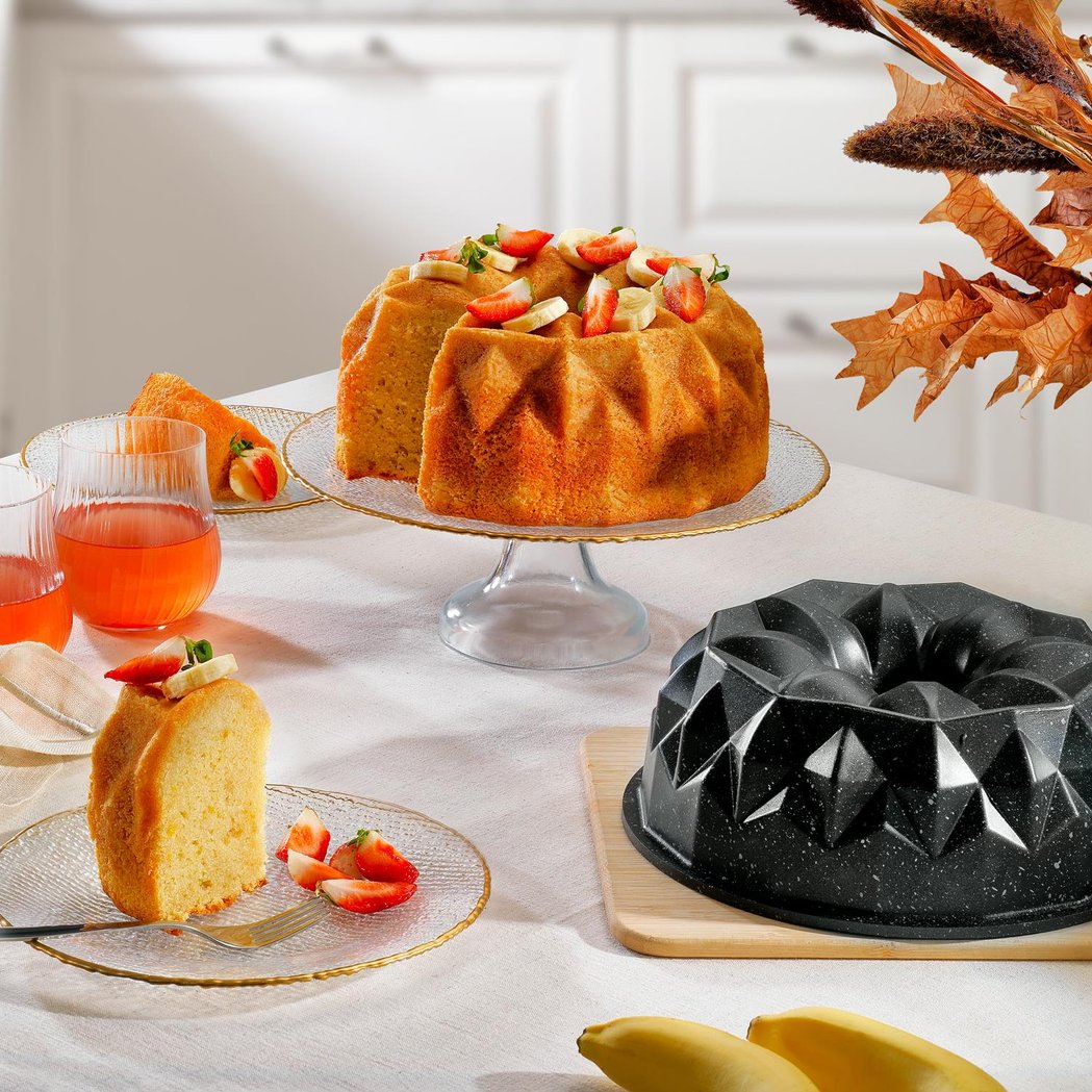 Schafer Black Stone Pırıltı Döküm Kek Kalıbı 1 Parça-Siyah