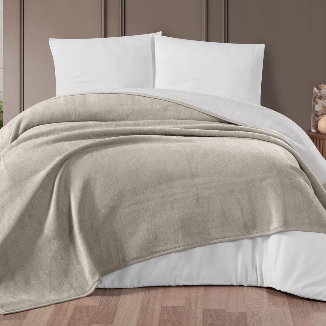 Schafer Home Bella Çift Kişilik Battaniye 200x220-Krem01