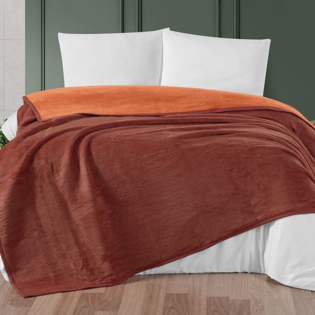 Schafer Home Bella Tek Kişilik Battaniye 150x200-Kiremit02