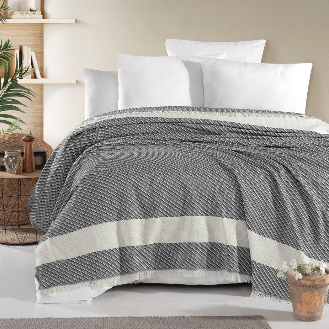 Schafer Home Dorya Çift Kişilik Pike 200x230-1 Parça-Antrasit