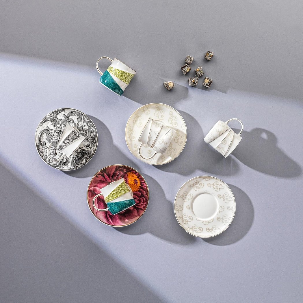 Schafer Noble 6 Kişilik Kahve Fincan Takımı 12 Parça-Pembe