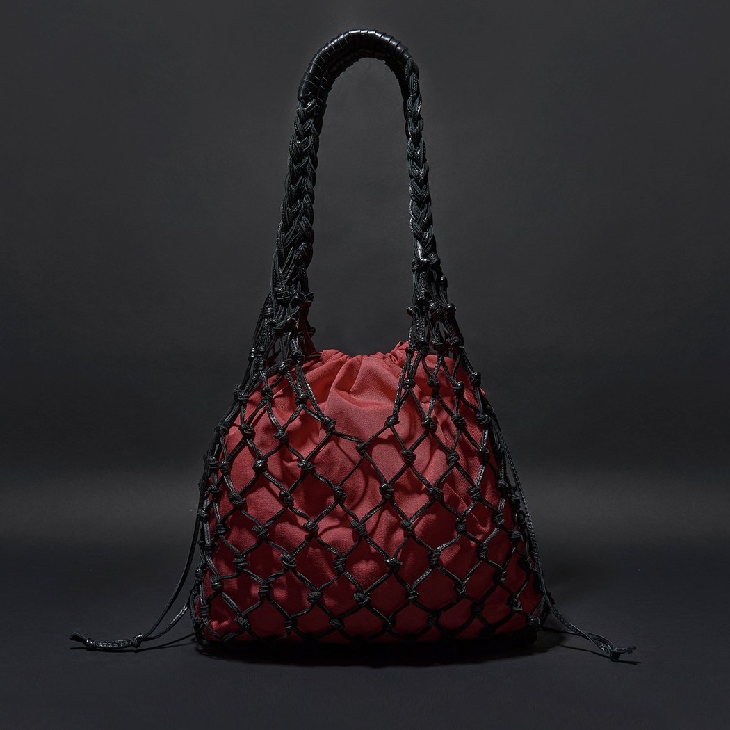 Bordo El Emeği Örgü Deri Çanta