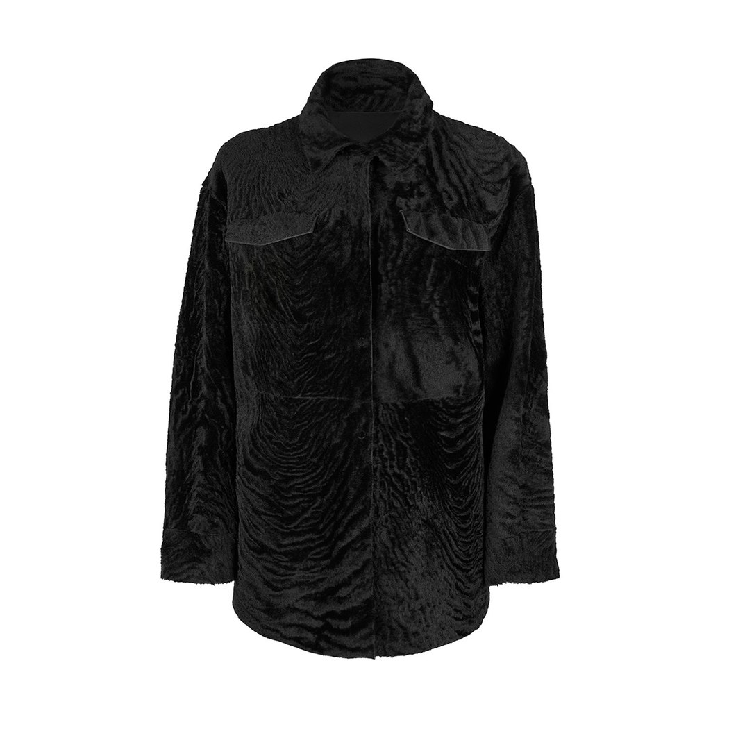 Chayan Siyah Kadın Çift Taraflı Gömlek