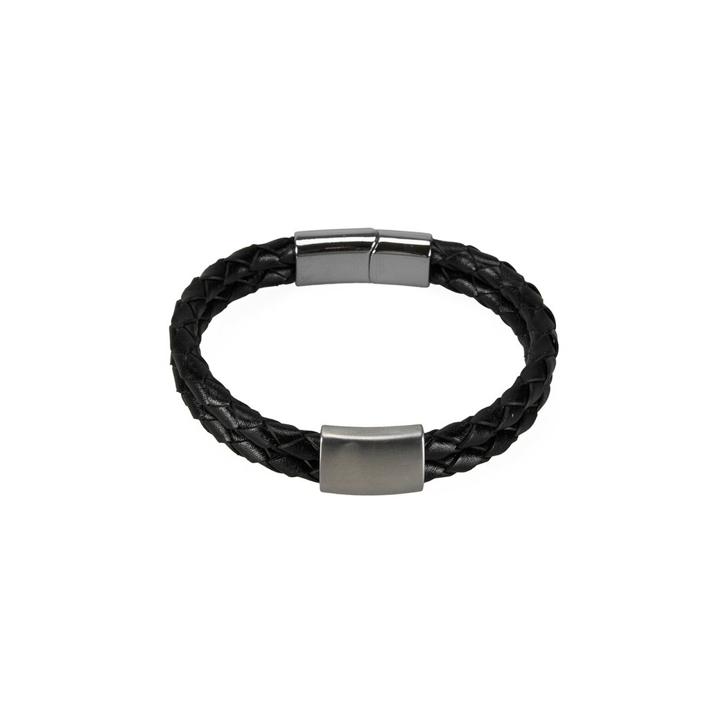 Erkek Deri Çelik Figürlü Bileklik