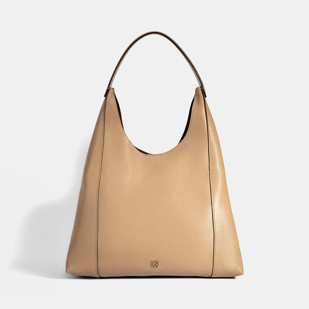 Kadın Bej Deri Omuz Çantası