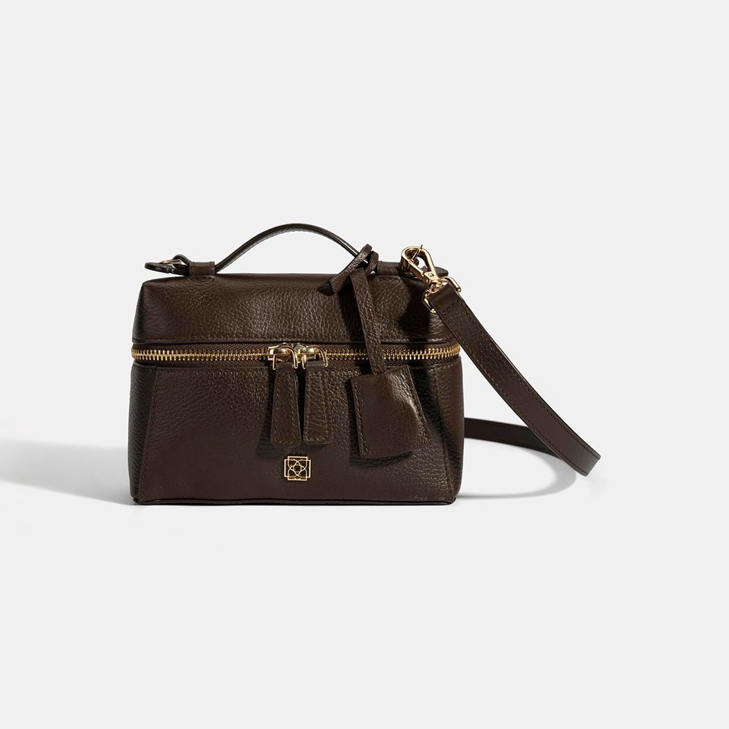 Kadın Kahve Omuz Askılı Mini Deri El Çantası