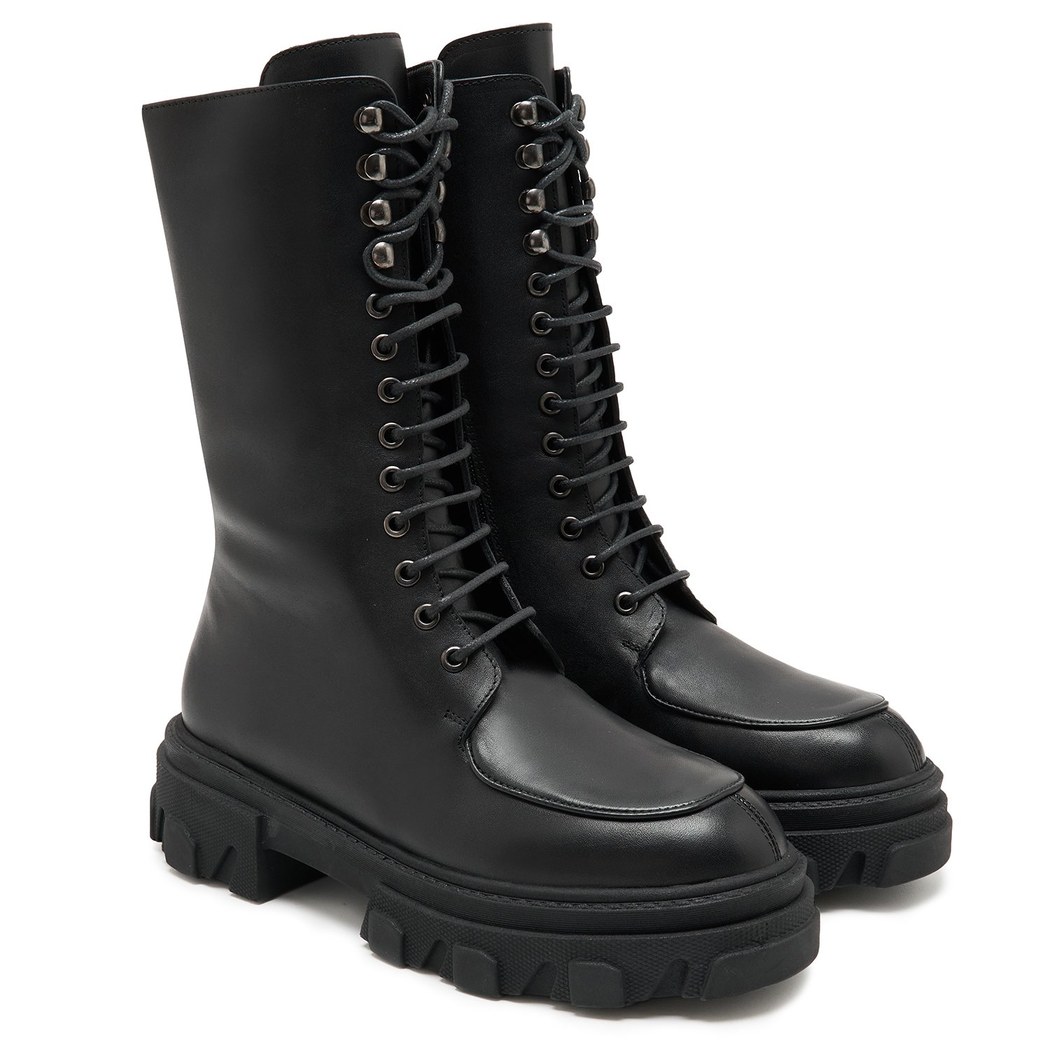 Kadın Siyah Deri Bot