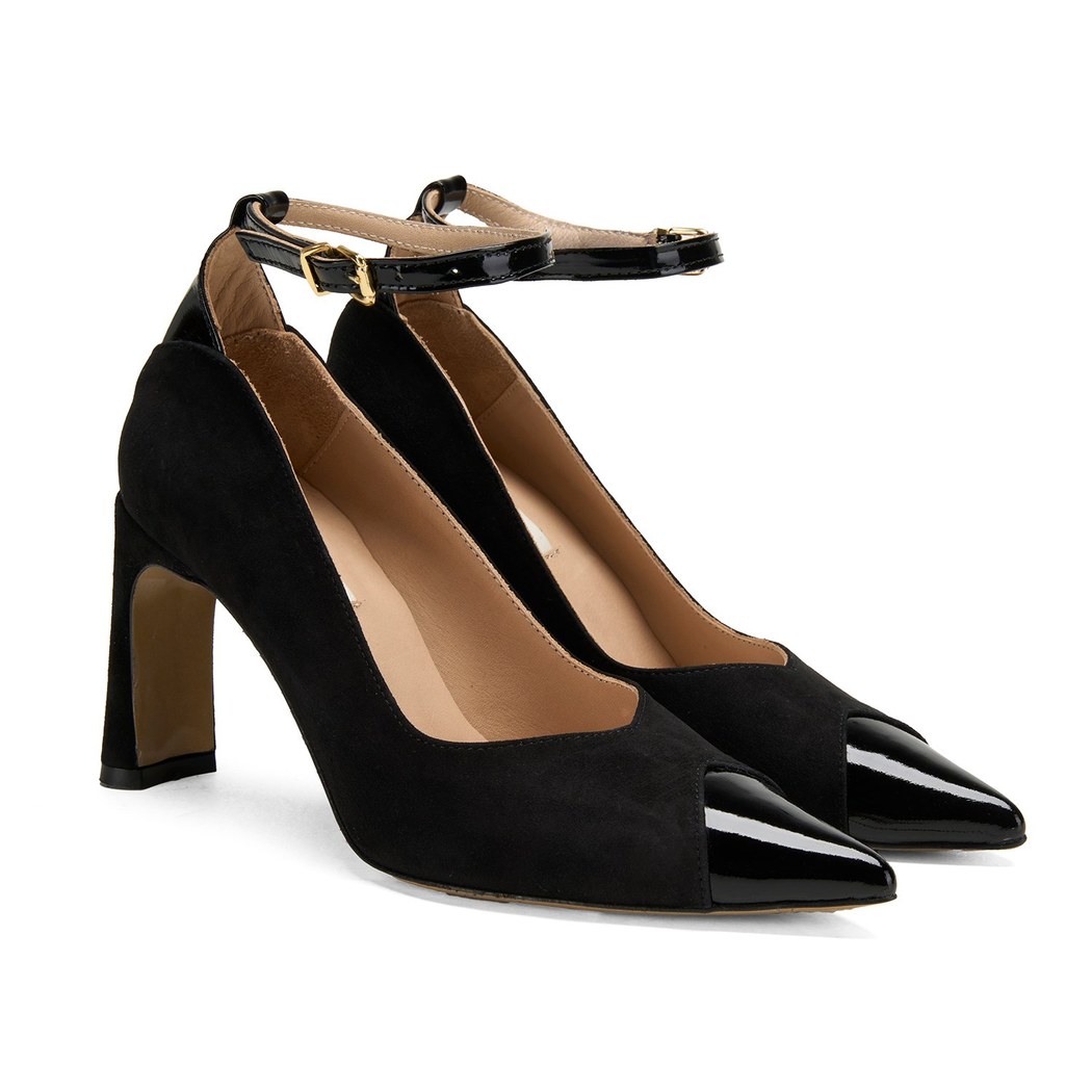 Kadın Siyah Süet Topuklu Abiye Ayakkabı