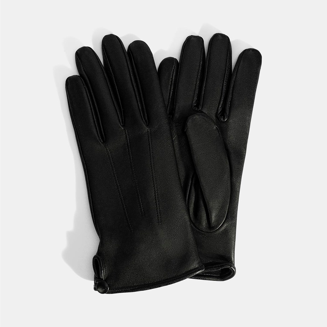 Siyah Kadın Deri Eldiven