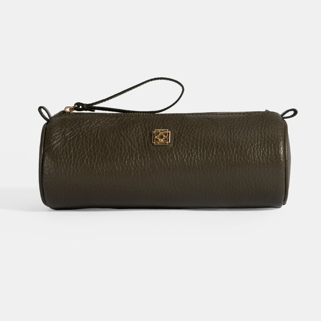 Yeşil Deri Kalemlik/Tıraş/Makyaj Çantası