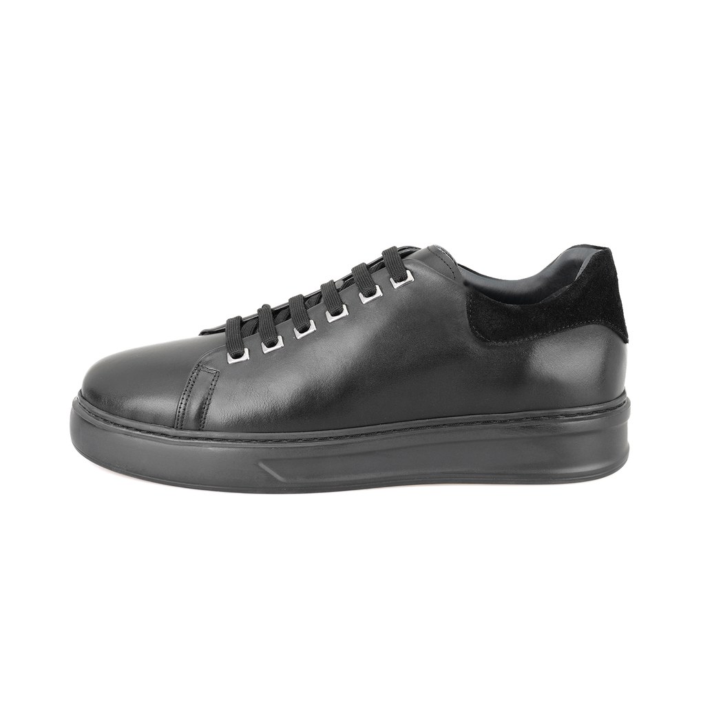 Aaron Siyah Erkek Deri Spor Ayakkabı