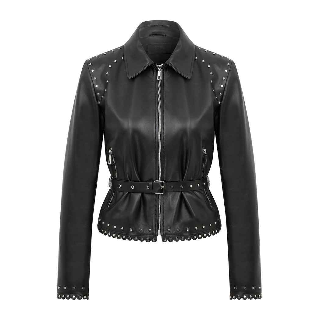 Abina Siyah Kadın Deri Ceket 