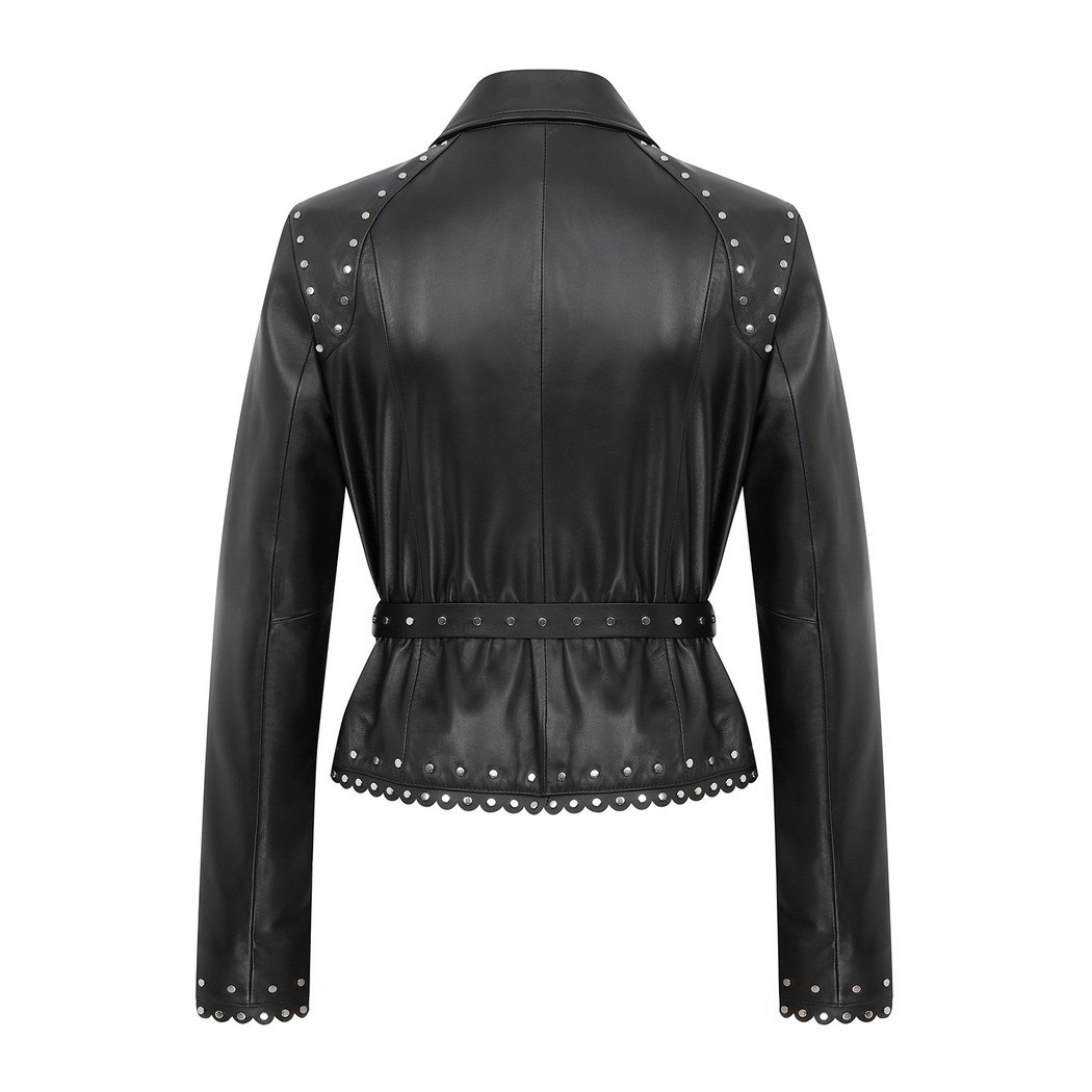 Abina Siyah Kadın Deri Ceket 