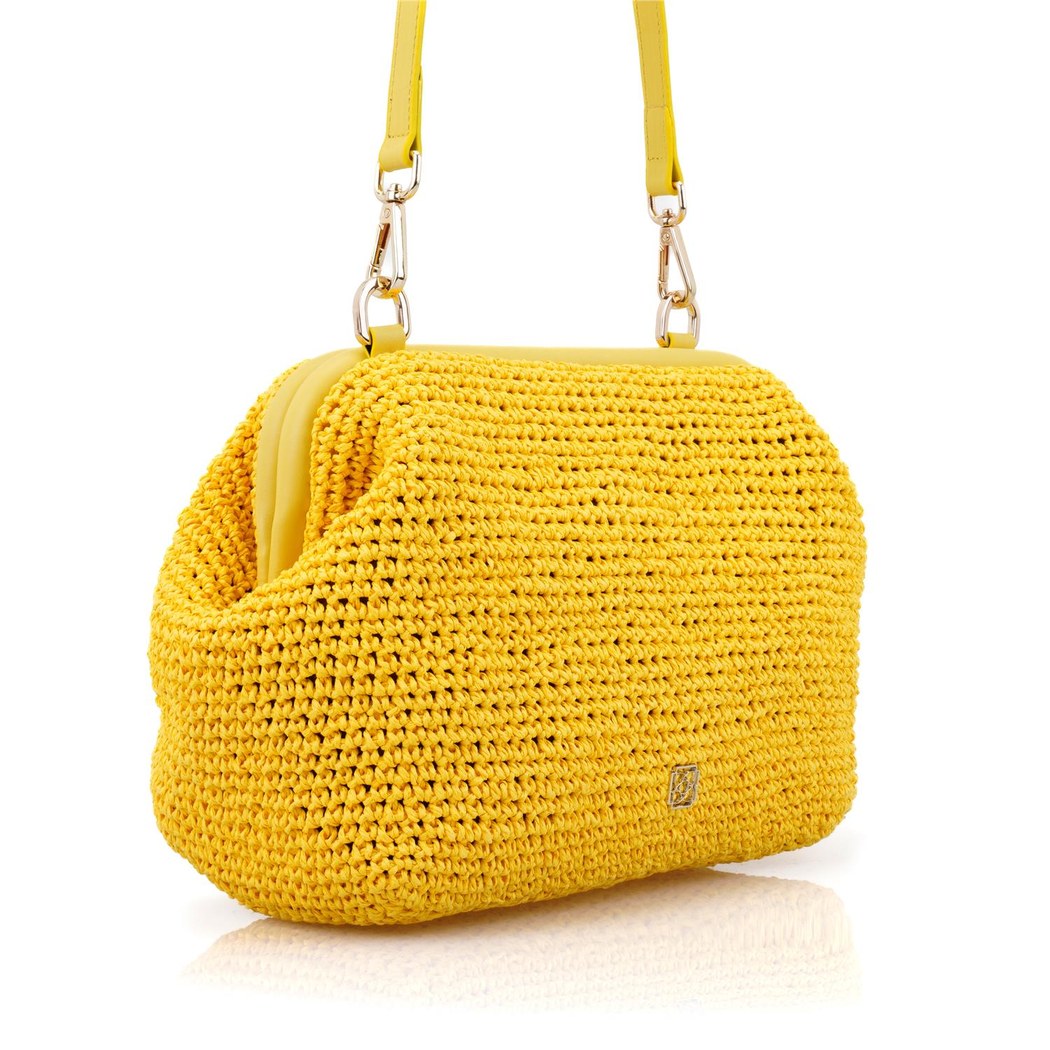 Abram Sarı Kadın Clutch Omuz Çantası