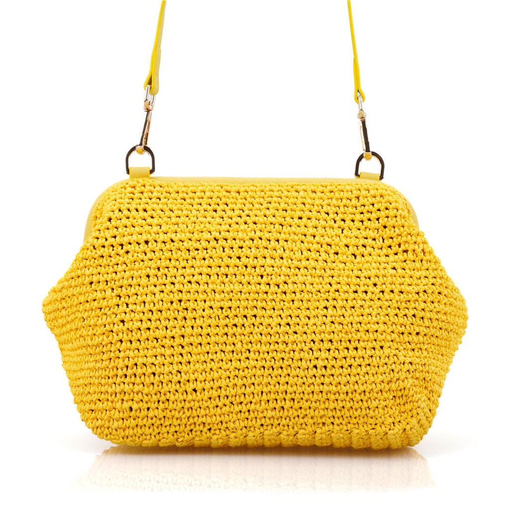 Abram Sarı Kadın Clutch Omuz Çantası