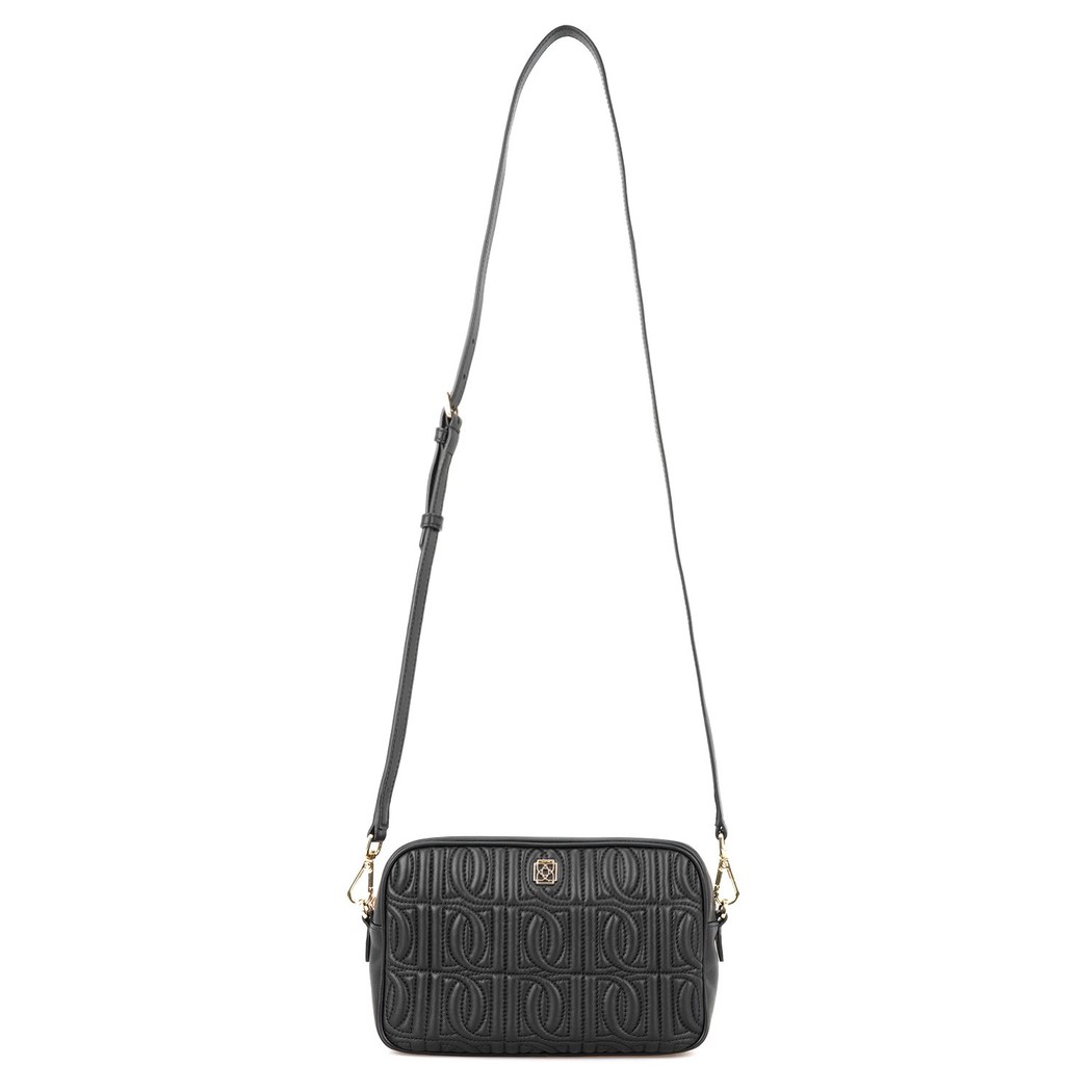 Abrama Siyah Kadın Monogram Kapitone Deri Postacı Çantası