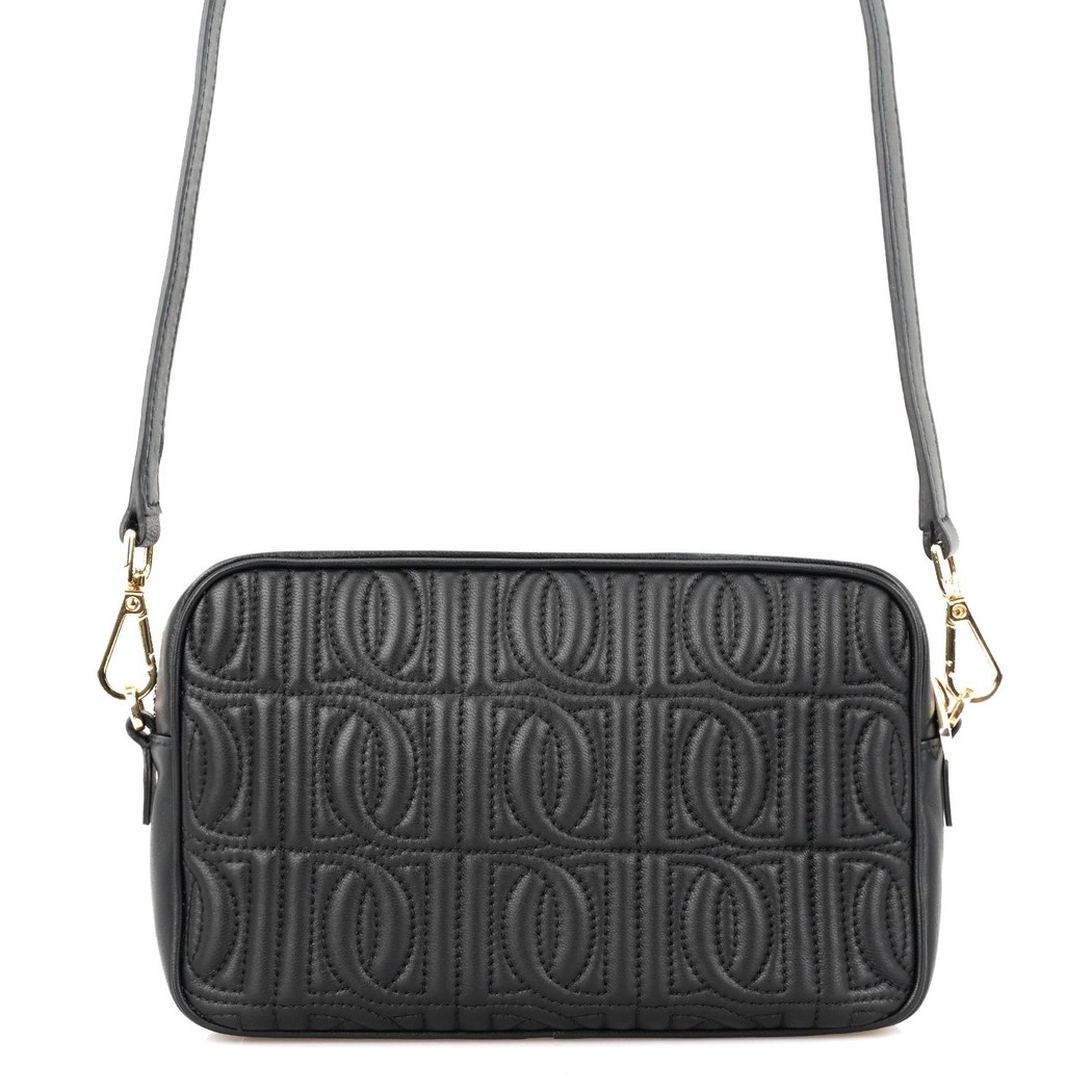 Abrama Siyah Kadın Monogram Kapitone Deri Postacı Çantası