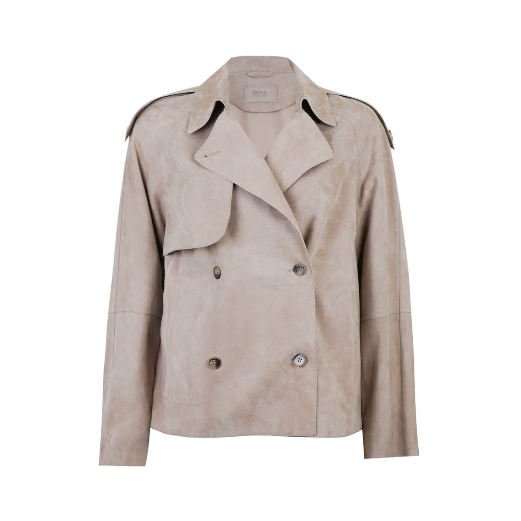 Abree Bej Kadın Süet Deri Ceket