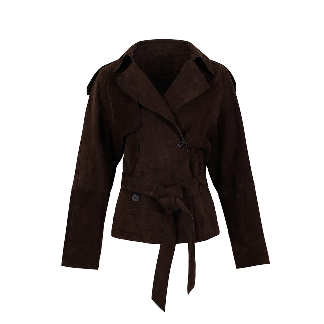 Abree Kahve Kadın Süet Deri Ceket