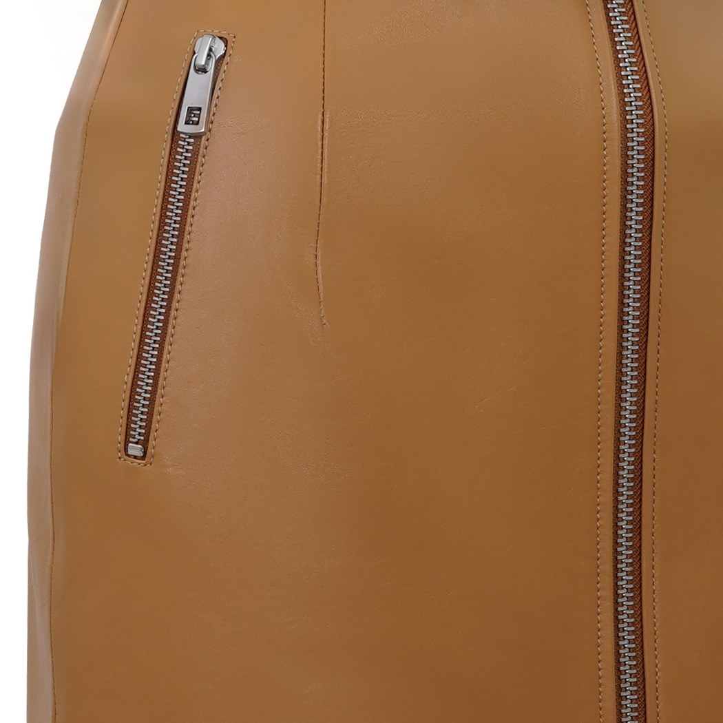 Abrienne Sarı Kadın Deri Etek