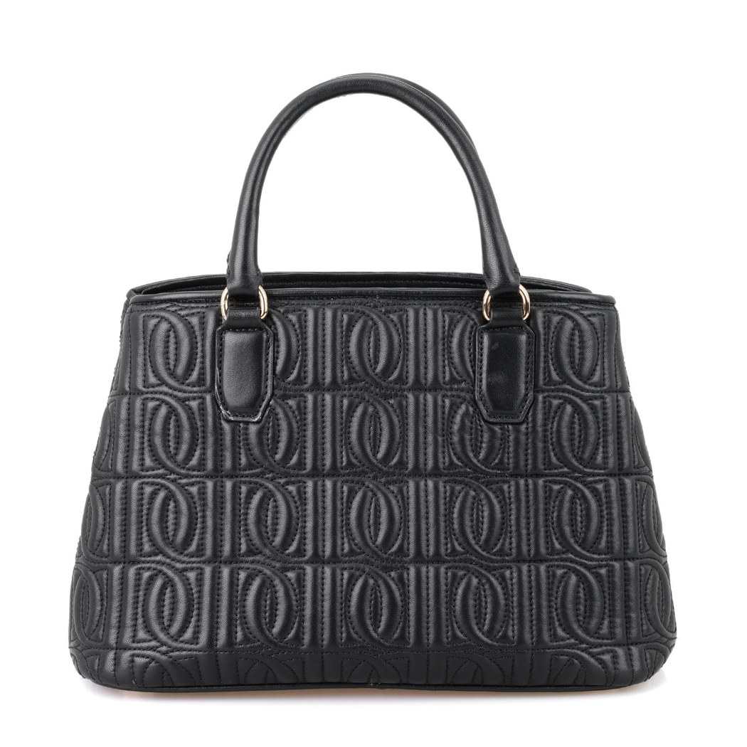 Absola Siyah Kadın Monogram Kapitone Deri Omuz Çantası