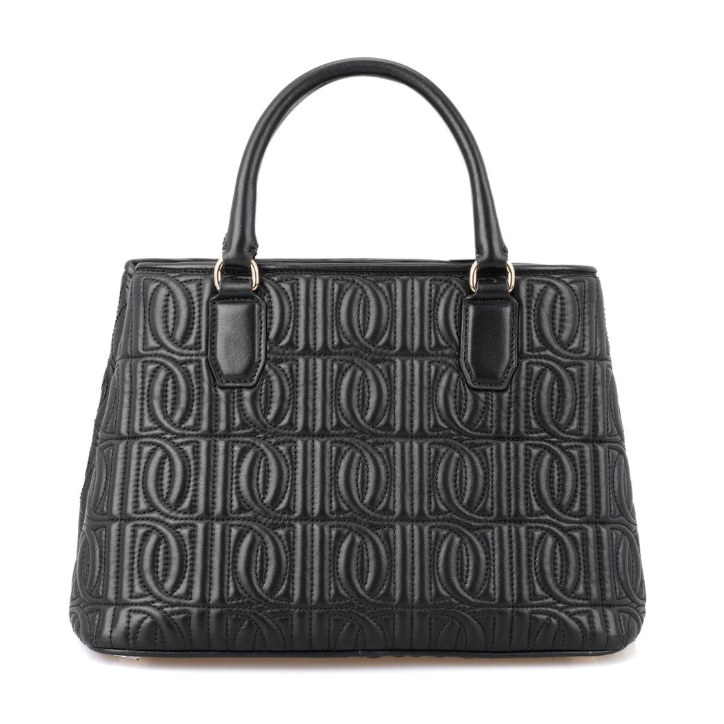 Absola Siyah Kadın Monogram Kapitone Deri Omuz Çantası