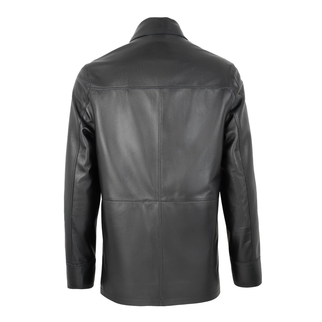 Achak Siyah Erkek Blazer Deri Ceket