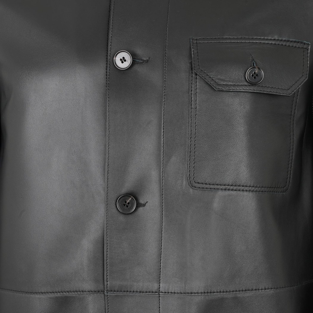 Achak Siyah Erkek Blazer Deri Ceket