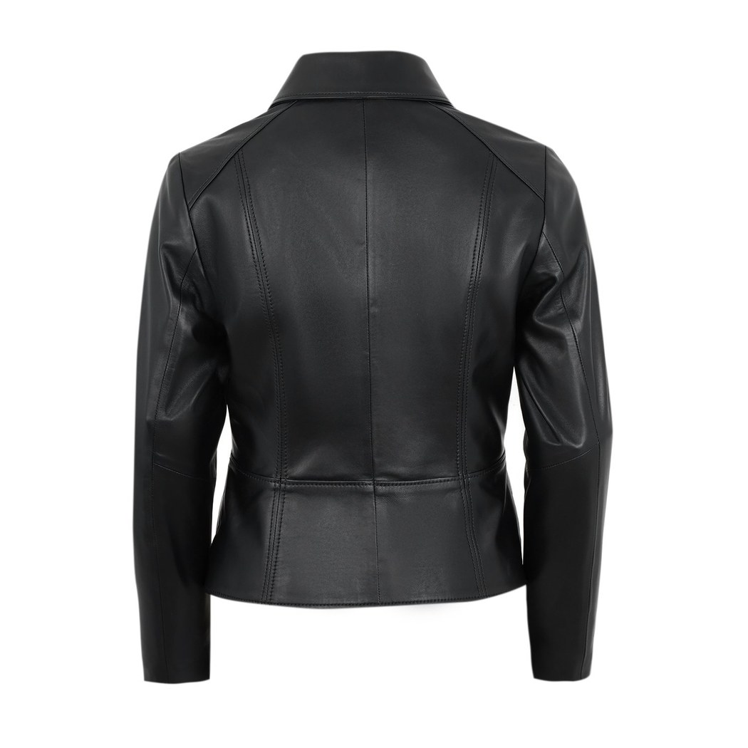 Adelie Siyah Kadın Deri Mont