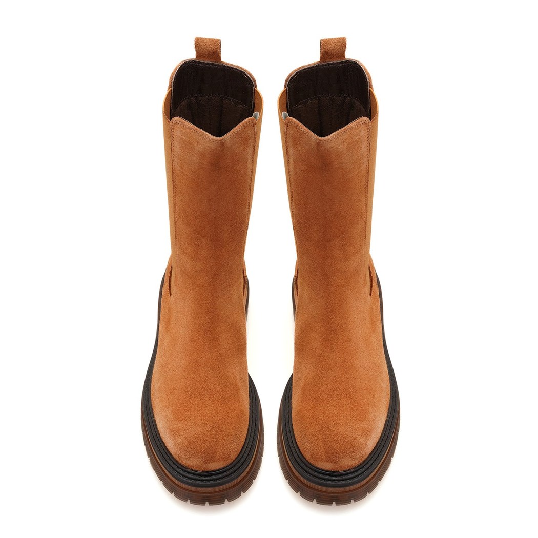 Adella Taba Kadın Yandan Lastikli Süet Deri Chelsea Bot