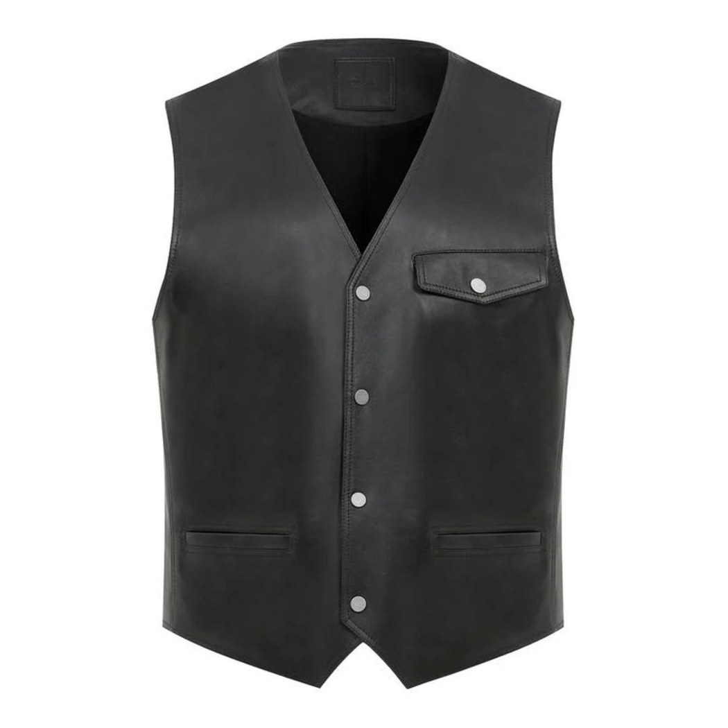 Aditsan Siyah Erkek Deri Yelek