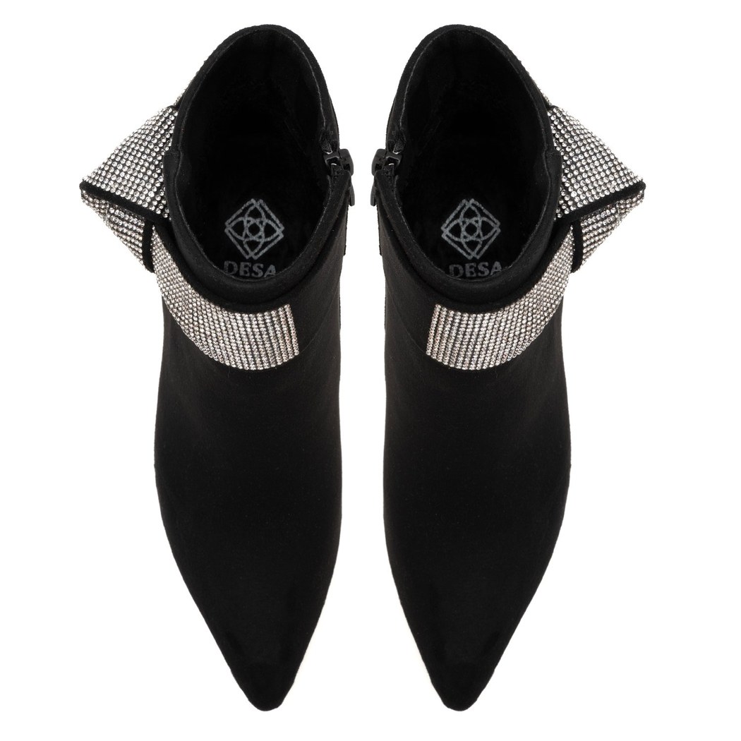 Adrian Siyah Kadın Taşlı Topuklu Bot