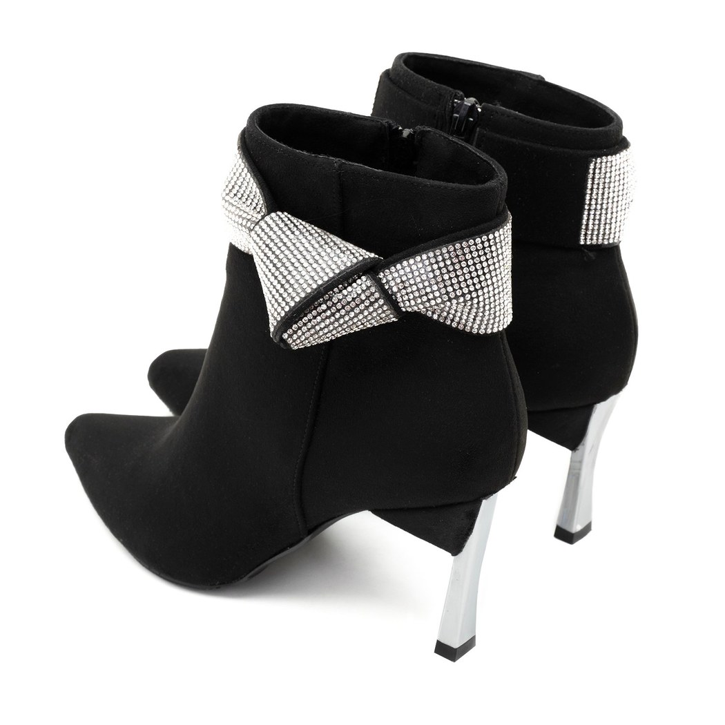 Adrian Siyah Kadın Taşlı Topuklu Bot