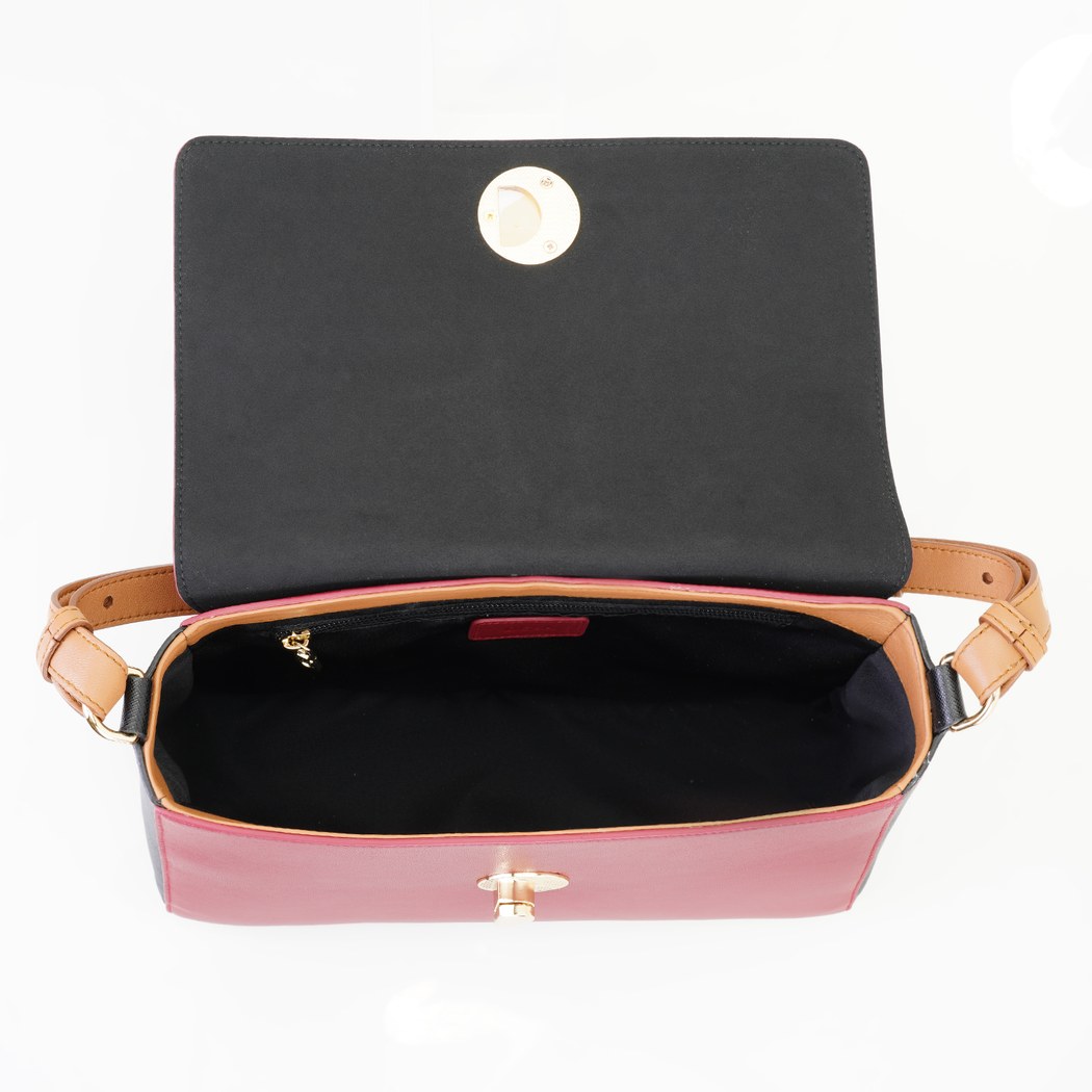 Afrooz Bordo Kadın Deri Omuz Çantası