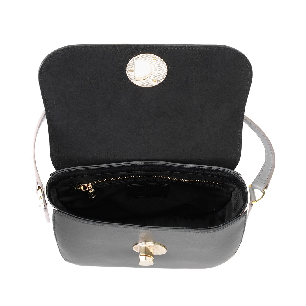 Afsooz Siyah Kadın Kroko Baskılı Deri Omuz Çantası