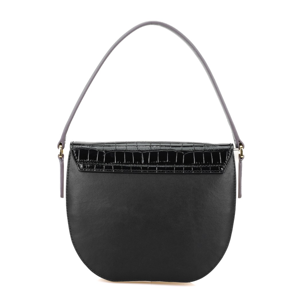 Afsooz Siyah Kadın Kroko Baskılı Deri Omuz Çantası
