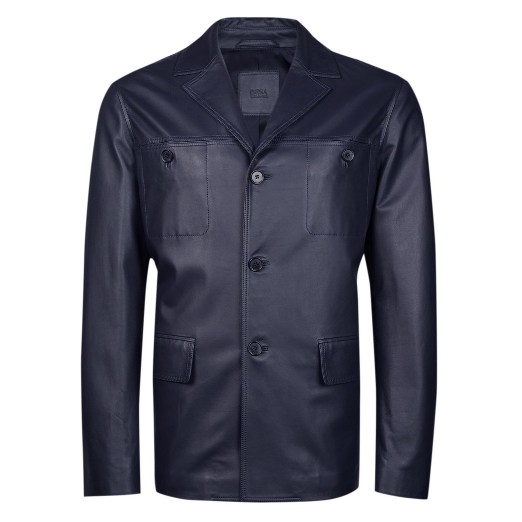 Ahanu Antrasit Erkek Deri Blazer Ceket