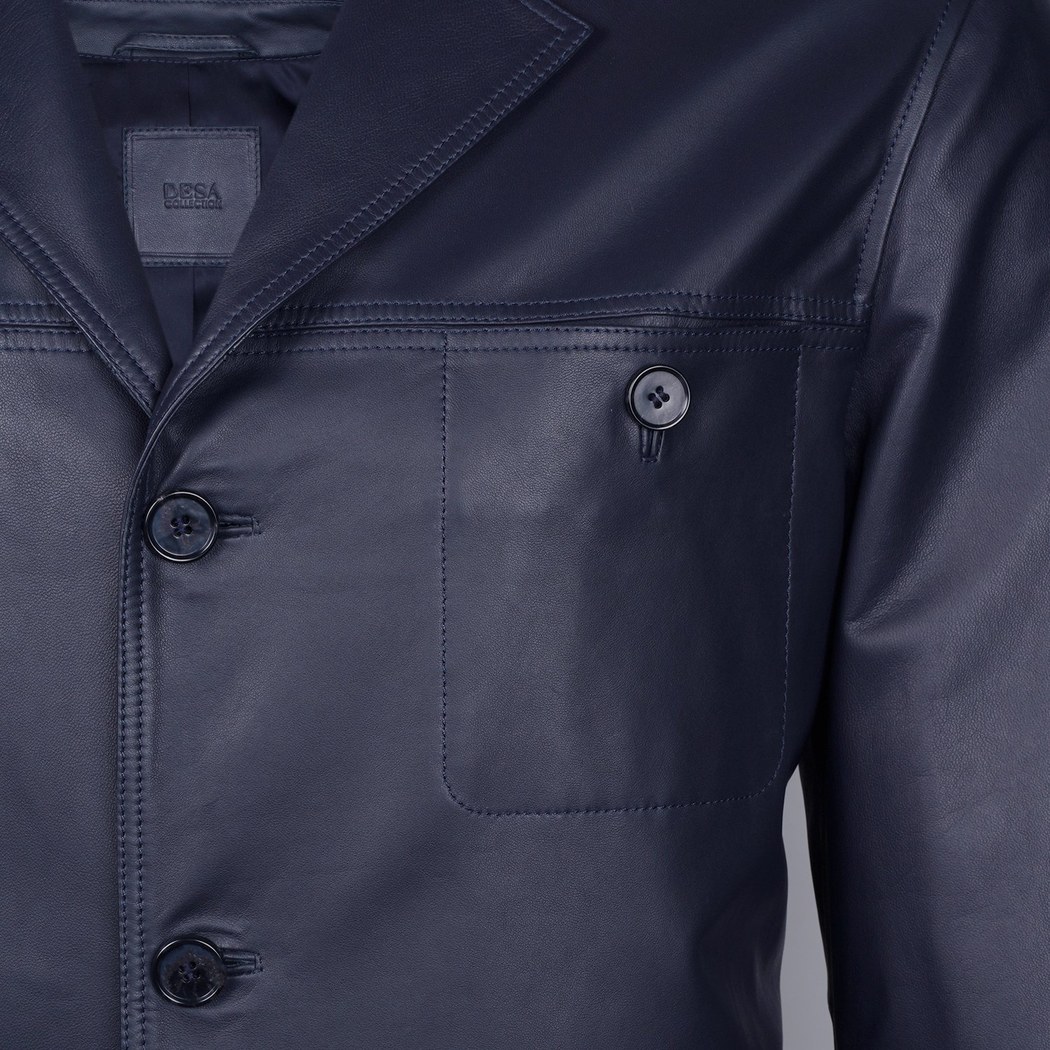 Ahanu Antrasit Erkek Deri Blazer Ceket