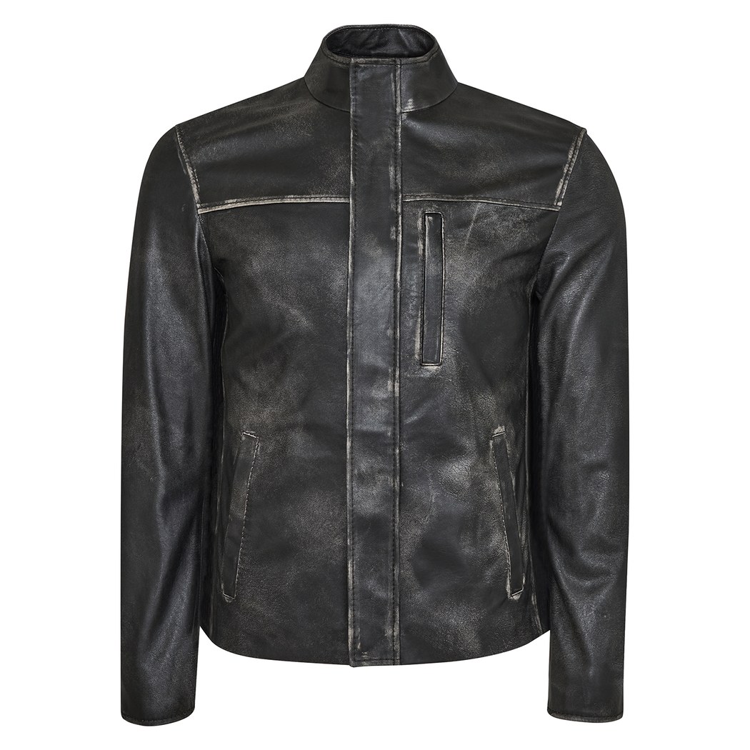 Aibel Siyah Erkek Deri Ceket