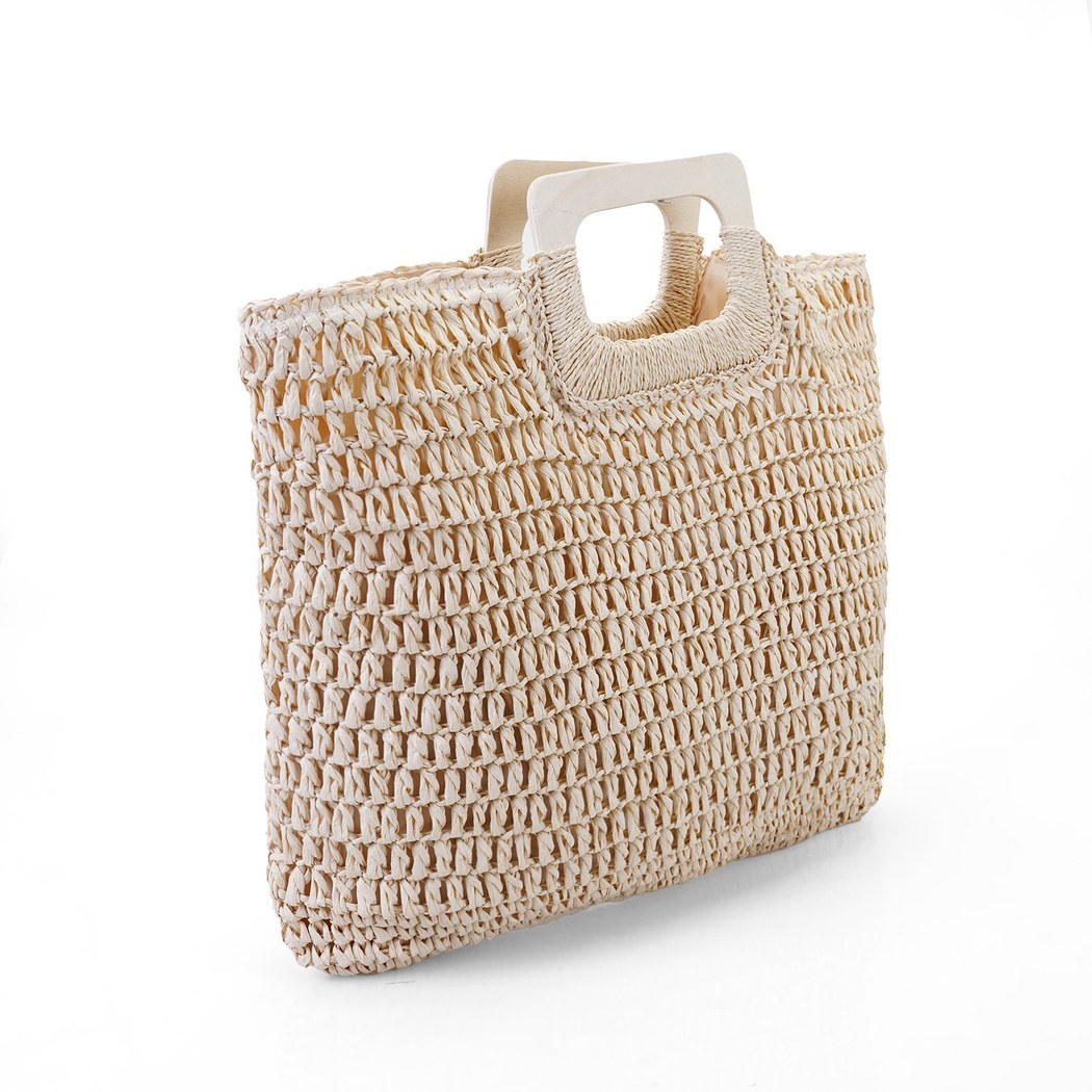 Aimee Bej Kadın Hasır El Çantası