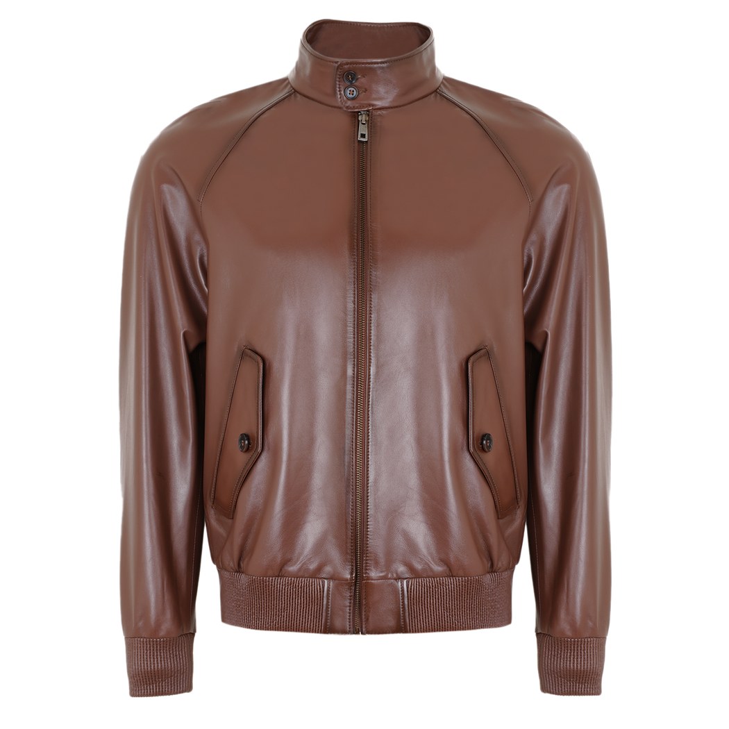 Akando Konyak Erkek Bomber Deri Ceket