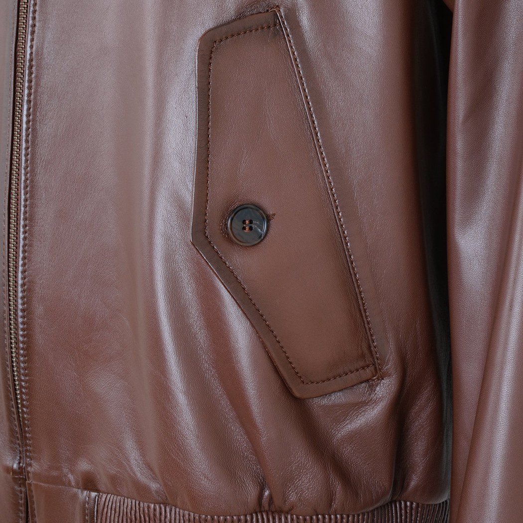 Akando Konyak Erkek Bomber Deri Ceket