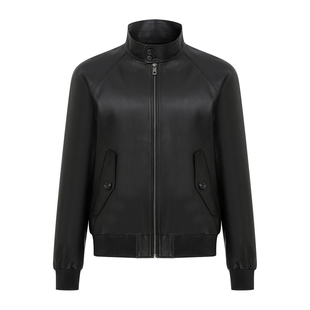 Akando Siyah Erkek Bomber Deri Ceket