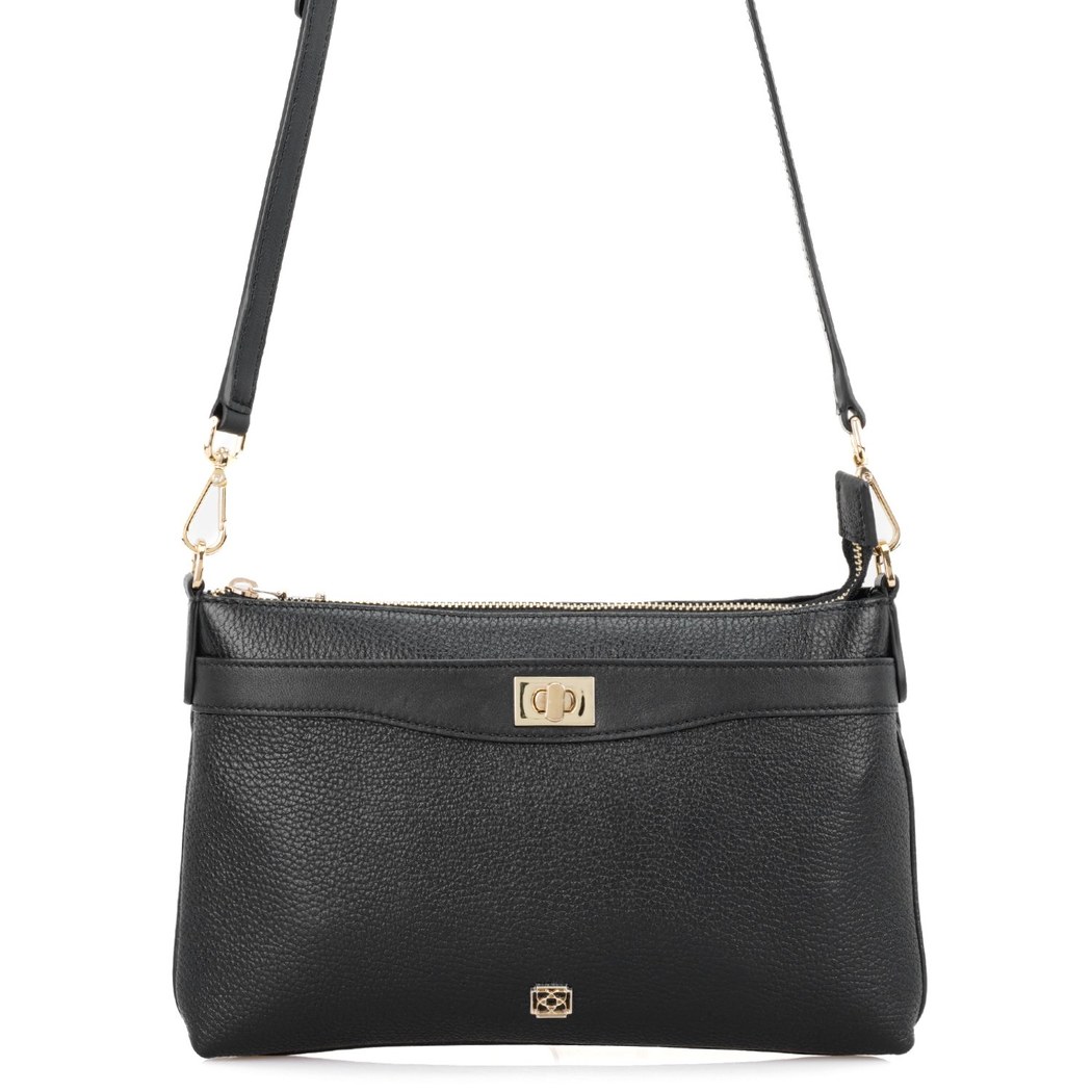 Akele Siyah Kadın Deri Postacı Çantası