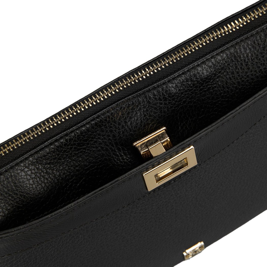 Akele Siyah Kadın Deri Postacı Çantası