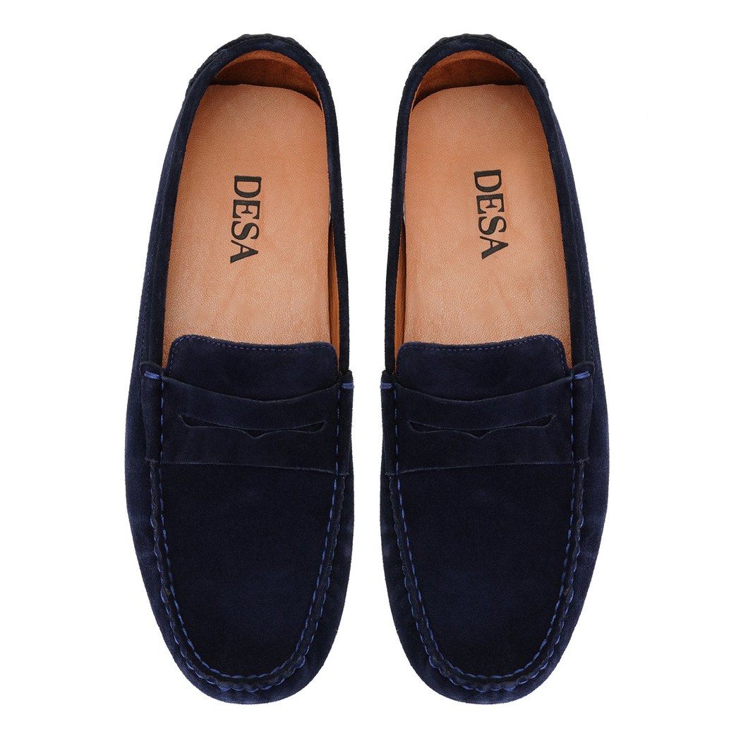 Akira Lacivert Erkek Süet Deri Loafer
