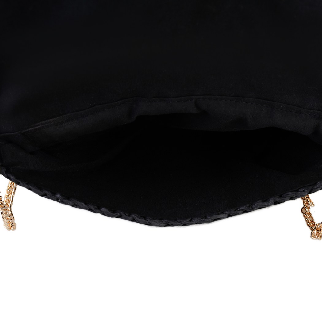 Alaina Siyah Kadın Hasır Omuz Çantası