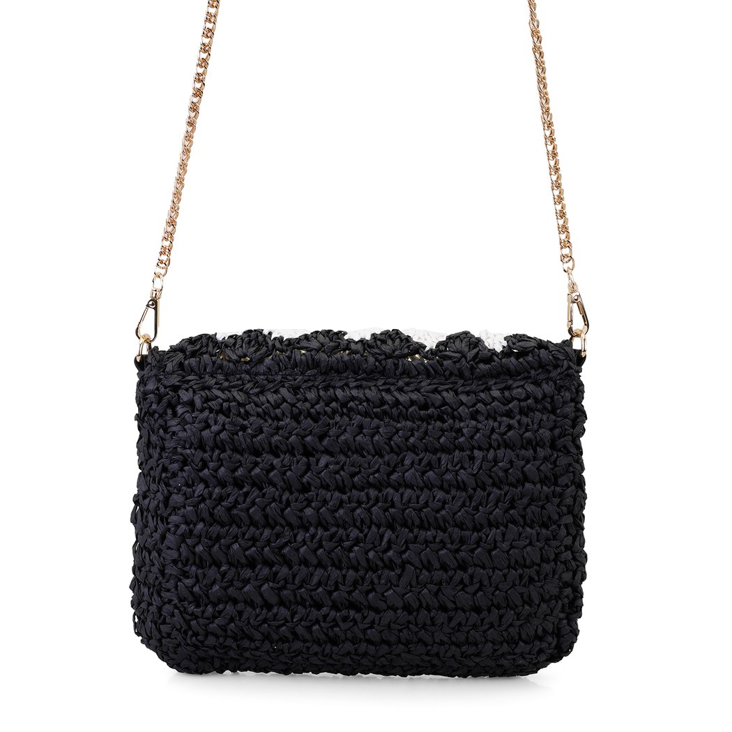 Alaina Siyah Kadın Hasır Omuz Çantası